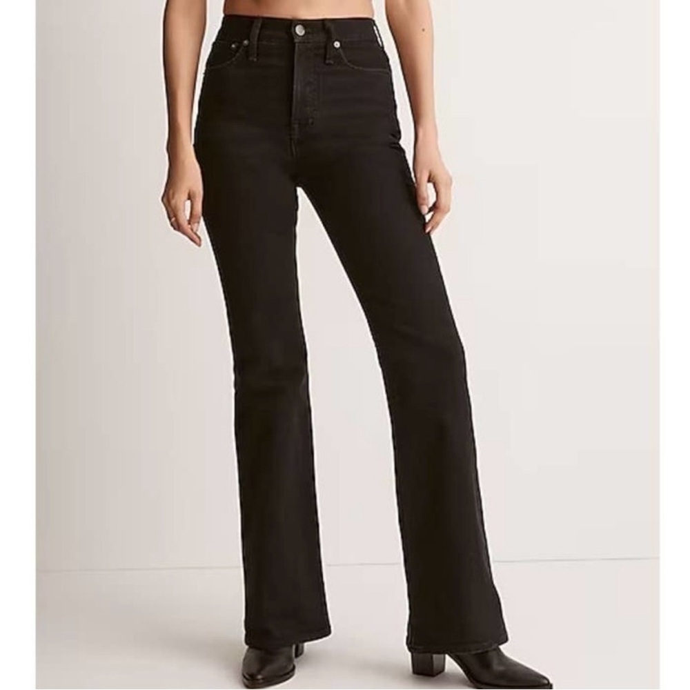 Madewell Perfect Vintage Flare Jeans Black High Rise Denim Size 25 Retro